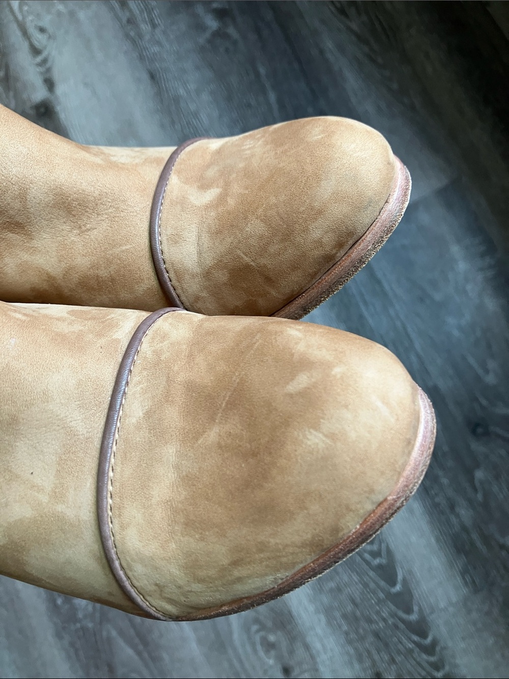 Rag & Bone "Kinsey" camel suede and leather ankle boots - Picture 16 of 17